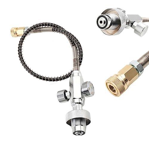ECUTEE Paintball PCP - Kit di ricarica 0-5000PSI PCP SCBA con manometro, connettori in ottone, tubo da 50 cm, per stazione di ricarica paintball