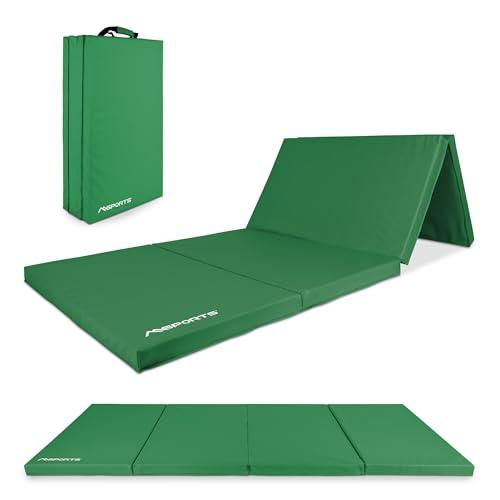 MSPORTS Materassino Premium Pieghevole Morbido 190 x 80 x 5 cm Materassino da Ginnastica Sport per Casa Bambini Adulti (Verde, 190 x 80 x 5 cm)