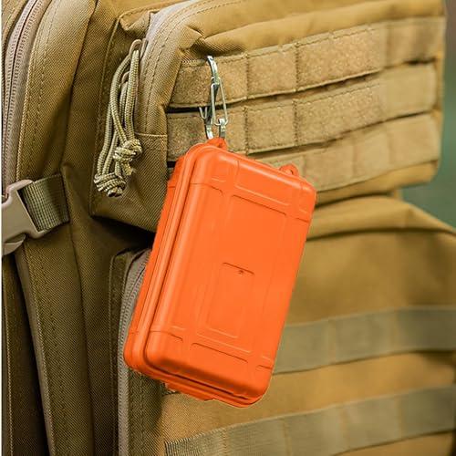 Custodia portatile in materiale plastico, contenitore di sopravvivenza per esterni, antiurto, custodia ermetica per campeggio, canottaggio, pesca, tubini, nuoto (arancione)