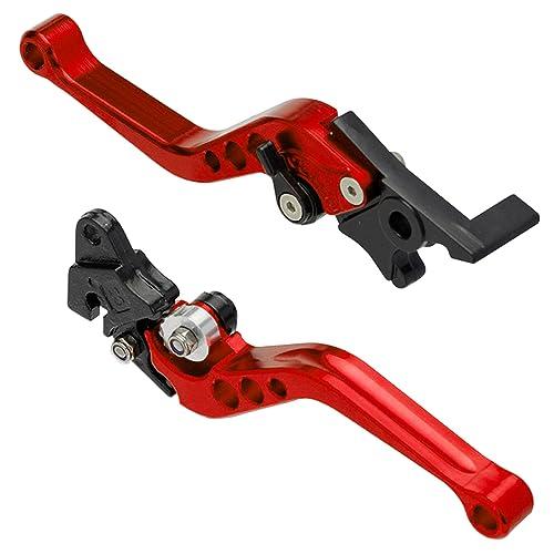 MOCNT 1 Paio Leve Frizione Freno Moto 22mm Motociclo Leva Maniglia Pompa Freno regolabile CNC Alluminio Maniglia Leva del Freno Tamburo Leva del Freno Disco Scooter Rosso