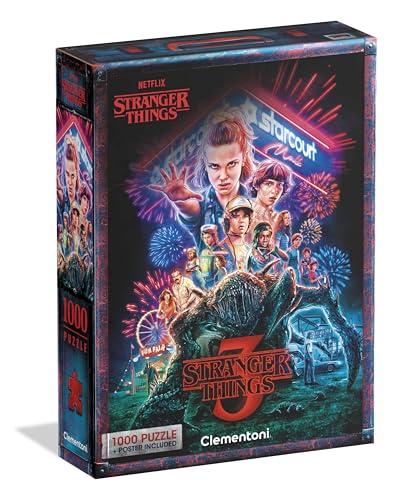 Clementoni - Puzzle 1000 Pezzi per Adulti e Ragazzi, Special Series, Tema Serie TV Netflix Stranger Things, con Poster Incluso, Compact Box, Idea Regalo Uomo e Donna, Made in Italy, 50x70 cm, 39979