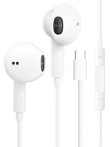Cuffie USB C, cablate tipo C in-ear cuffie con microfono integrato e controllo del volume, auricolari stereo HiFi, compatibili con Samsung Galaxy S23 S22 iPad Pro Google Pixel