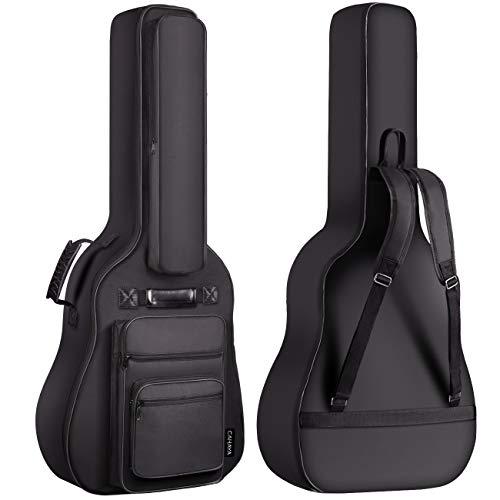 CAHAYA Custodia per Chitarra Acustica: Borsa Chitarra Acustica Classica Impermeabile con 6 Tasche Custodia Chitarra Imbottita da 8mm [Versione Multi-tasche] CY0181