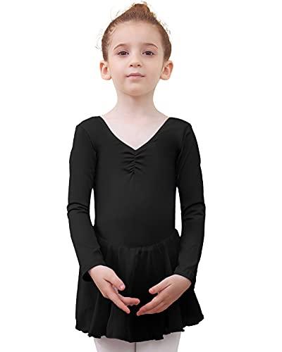 Tancefair Ragazza Vestito da Balletto Body Danza Tutu da Balletto Leotard Vestito Ginnastica Manica/Lunga Corta Ballet Outfit con Chiffon Gonna