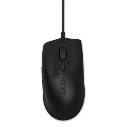 NZXT Lift 2 Ergo | Mouse gaming con cavo leggero ed ergonomico | Design leggero 61 g | Polling rate 8K | Switch ottici | Sensore ottico 26K DPI | Piedini 100% PTFE | Nero