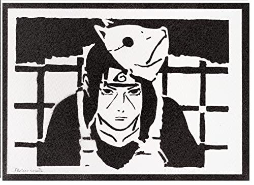 moreno-mata Autentici Graffiti Fatti a Mano Itachi Uchiha Handmade Poster Anime e Manga Quadro Moderno Soggiorno Decorazione Parete Regalo Uomo e Donna
