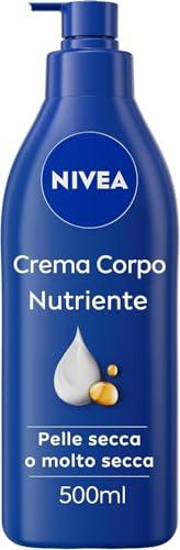 NIVEA Crema Corpo Nutriente 500 ml, Crema idratante corpo 72h arricchita con Acido Ialuronico Puro, Olio di Mandorla e Siero Nutrimento Intenso, Crema corpo idratante pelle secca o molto secca