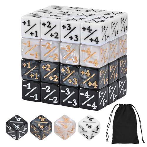 Szaboviktoria 48 Pezzi Dadi Magic,4 Colori Dadi da Gioco con Sacchetti di Stoccaggio,Segnalini Magic D6, Compatibile con MTG, CCG, Accessorio per Giochi di Carte