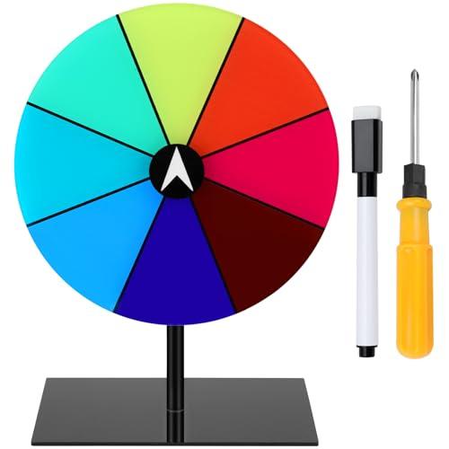 Mumjooyi Ruota della Fortuna Ruota della Fortuna Personalizzabile 8 Slot Color Roulette Prize Wheel con Penna cancellabili e Stand per Compleanno Lotteria Festa Festa