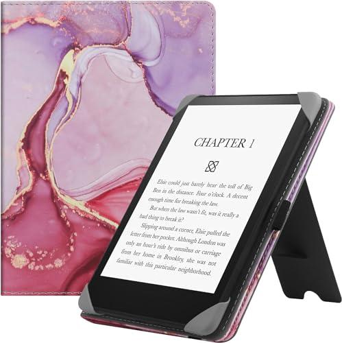 HGWALP Custodia universale per 6 pollici Paperwhite eReaders, Folio Stand Cover con cinturino compatibile con Kindle Paperwhite/Kobo/Tolino/Pocketbook/Sony 6 pollici E-Book Reader-Marble Pink