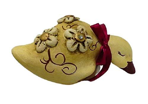 Papera in Ceramica Decorativa Da Mensola o Da Collezione, con Fiori e Cristalli, Le Ceramiche Del Re