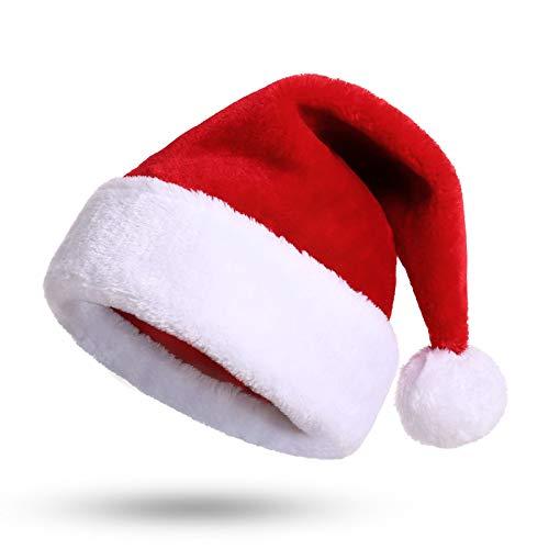 KONVINIT Cappello Babbo Natale in Peluche per Bambino, Rosso, Taglia Unica