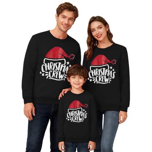 Felpa Natalizia Per Famiglia Felpe Natale Coppia Maglione Natalizi Manica Lunga Con Stampa Renna Senza Cappuccio Girocollo Invernale Sweatshirt Coordinate Natalizi Felpe Famiglia Maglia Pullover