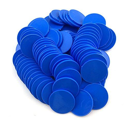 Smartdealspro Mini contatori di apprendimento in plastica opaca, gettoni per giochi di fiches da poker, con scatola portaoggetti, blu, 40 mm