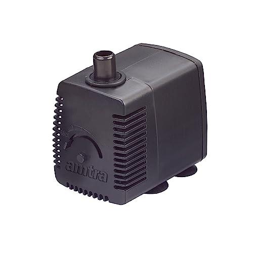 Amtra Stream 480 - Pompa per acquario ad immersione, silenziosa, portata d'acqua regolabile, 480 lt/h - 4,3W - 230v, Piccola Pompa Aspira Acqua per Fontanella Gatti, Presepe, idroponica
