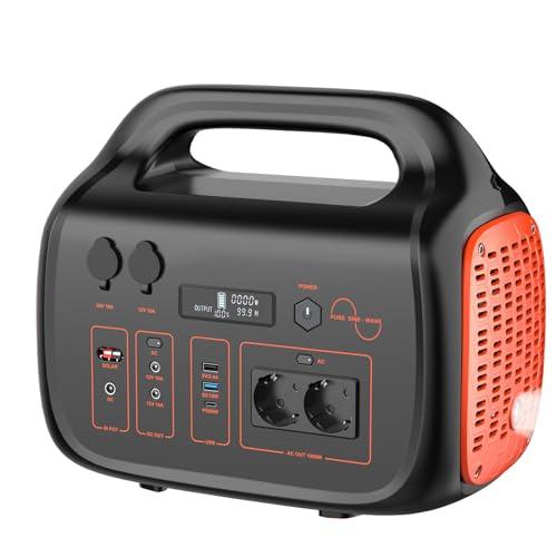 WADA POWER Centrale Elettrica Portatile: 1075Wh Power Station Generatore Solare 1000W Batteria Backup Uscita PD/AC/DC/USB Accumulatore di Energia per Campeggio Emergenza