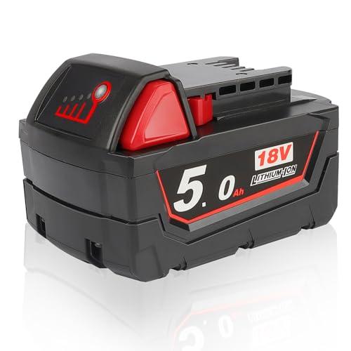 Waitley M18B5 Batteria Compatibile con Milwaukee 18V 48-11-1860/48-11-1850/48-11-1840/48-11-1828/48-11-1820/48-11-1815