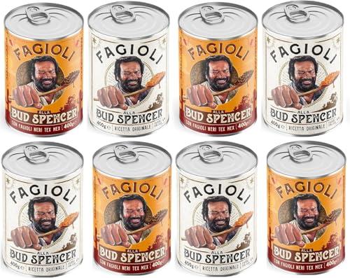 Fagioli alla Bud Spencer 8 lattine da 400 g: 4 lattine di Fagioli Ricetta Originale + 4 lattine di fagioli ricetta Tex-Mex