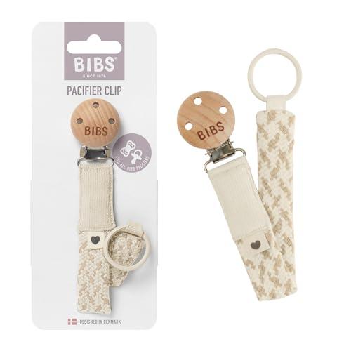 BIBS Pacifier Clip. Catenella per succhietto. Cotone 100% biologico. Disegnato in Danimarca. Cotone 100% biologico, Misura unica, Ivory/Vanilla