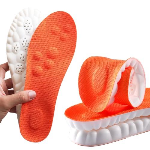 Solette in Memory Foam con supporto per l'arco plantare per donne e uomini, inserti per scarpe da ginnastica, scarpe sportive e stivali, traspiranti e ammortizzanti(40.5/41 EU,Arancione)