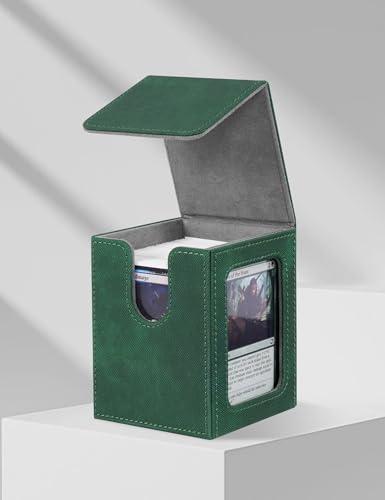 MTG Deck Box con display Commander, custodia per oltre 100 carte a doppia manica, scatola portaoggetti per carte collezionabili TCG/PTCG/Sports (grigio e grigio)