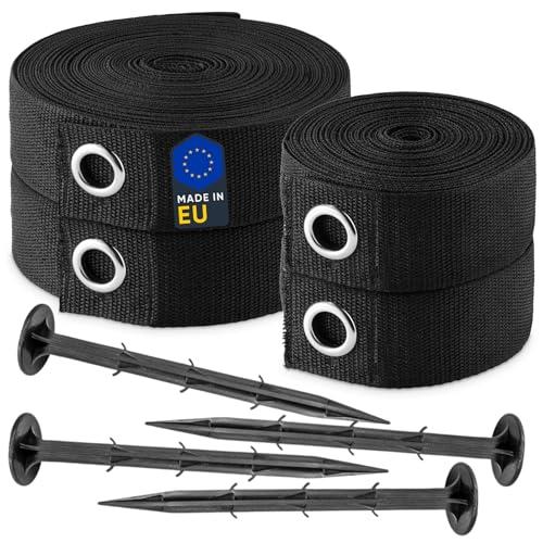 Clever Leon Linee Campo Badminton 6 x 12 m Bande Delimitazione Campo 25 mm Kit con 4 Picchetti Linee Gioco Badminton Pallavolo Tennis