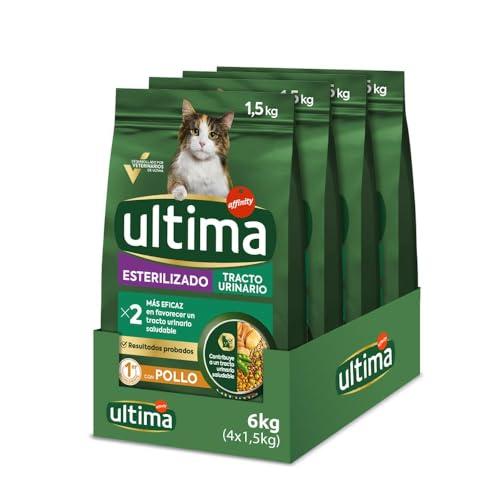 Ultima Cibo per Gatti Sterilizzati per Prevenire Problemi alle Vie Urinarie con Pollo - Confezione da 4 x 1,5 kg - Totale: 6 kg