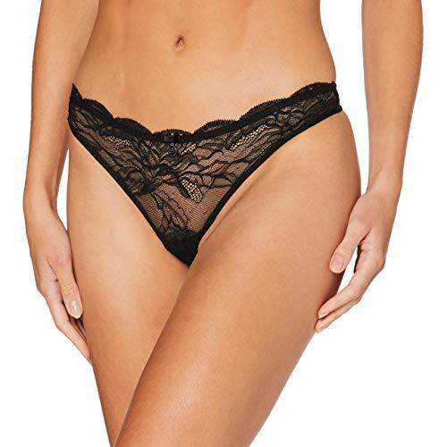 Emporio Armani Donna Thong Virtual Lace Perizoma, Nero, L