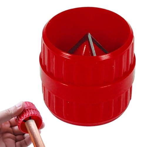 2 in 1 Sbavatore Interno ed Esterno Sbavatore per Tubi Strumento di Sbavatura per Tubi in PVC PP PE Rame Strumenti di Smussatura Alesatore Universale Efficienti per Tubo 5-38 mm rosso 1 pezzo
