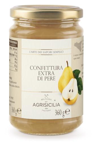 Agrisicilia Confettura extra di Pere lavorazione artigianale con frutta di qualità prodotta in Sicilia vasetto da 360 grammi ottima per colazione e merenda