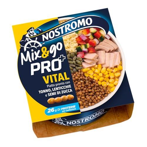 Nostromo - Mix&Go VITAL PRO+ Tonno con Lenticchie, Bulgur, Verdure e Semi di Zucca – Piatto Pronto Equilibrato, Ricco di Fibre e Proteine – 1 Confezione da 190g