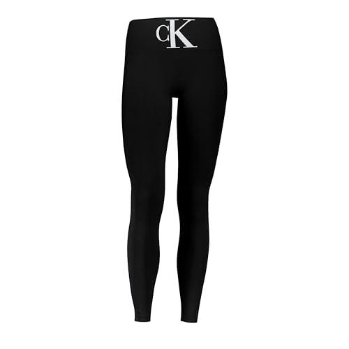 Calvin Klein High-Waist Monogram, Donna Leggings, Nero (Nuovo), S