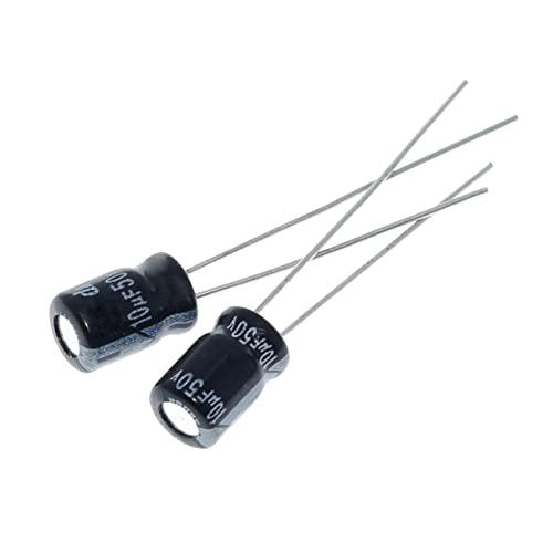EFARMA Condensatori elettrolitici, 50 condensatori elettrolitici 10uF 50V, Dimensioni 5x7mm