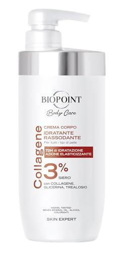 Biopoint - Crema Corpo Idratazione Rassodante, Azione Elasticizzante per tutti i tipi di Pelle, con 3% di Collagene, Dona Luminosità, Morbidezza e Idratazione fino a 72h, 500 ml