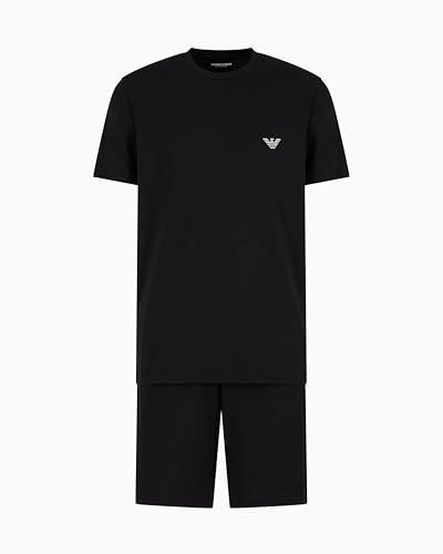 EMPORIO ARMANI Pigiama Corto da Uomo, Nero, XL
