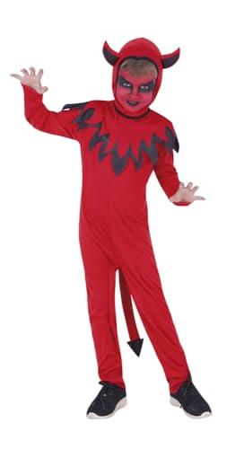 Rubies Costume Piccolo Diavolo per bambino e bambina, Tuta e coda con cappuccio, Ufficiale, Diavolos, Demoni per Halloween, Feste e Cosplay