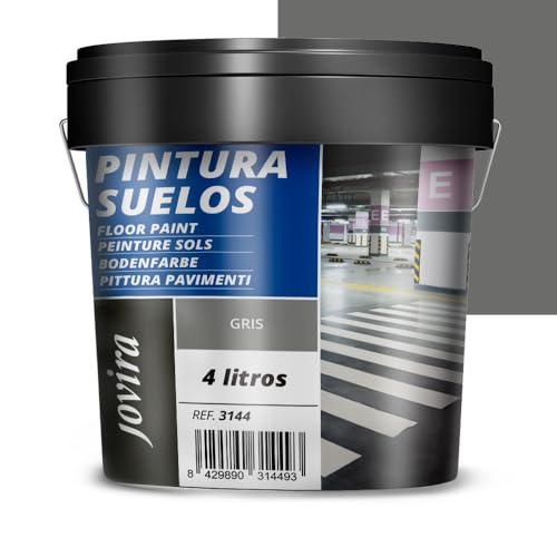 JOVIRA PINTURAS- 6 Chilo - Pittura per pavimenti esterni ed interni, garage e superfici sportive in genere, finitura opaca. Protegge le superfici in calcestruzzo, cemento (4 Litri, Grigio) B-17