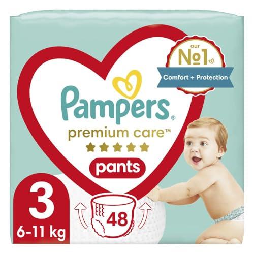 Pampers Pannolini per pannolini 3 (6-11 kg), cura premium, 48 pezzi, protezione e comfort Pampers in pannolini facili da indossare