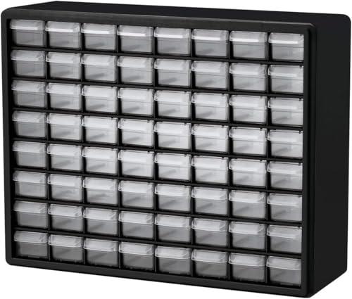 Akro-Mils 10164 Plastic Storage Cabinet with 64 Drawers for Spare Parts 50 x 40 x 16.5 cm Black