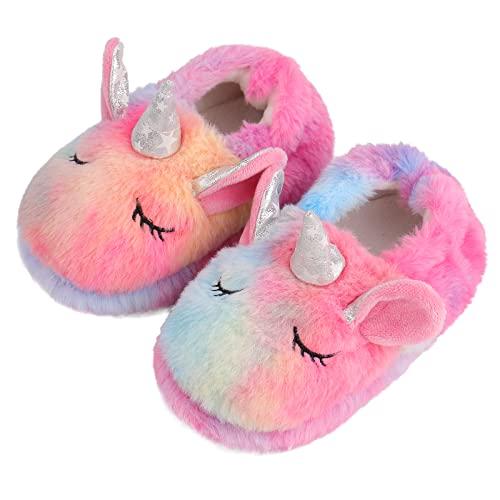 MASOCIO Pantofole Bambina Invernali Peluche Ciabatte Bimba Femmina Inverno Casa Babbucce Antiscivolo Taglia 27 28 Animale Multicolore 1