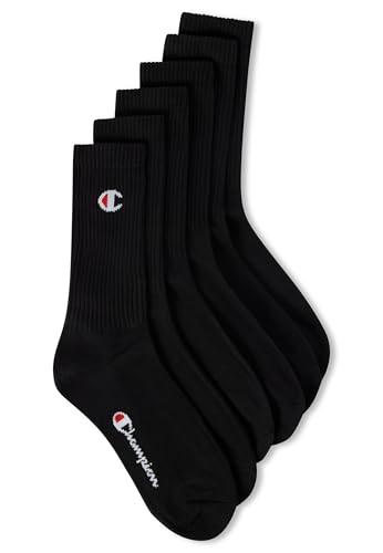 Champion Core 6PP Crew Calzini Sportivi, Unisex - Adulto, Nero, 39-42 EU