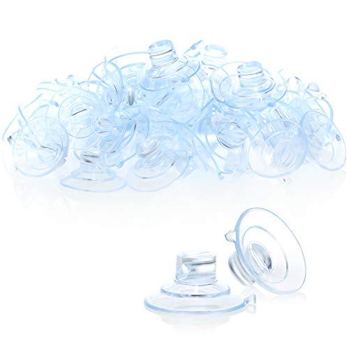 com-four® 60x portaventose per Lucine - Ventose con Fessura in Trasparente - portaventose con Ventosa per Decorazioni a Natale, Pasqua, Capodanno (060 Pezzi - Trasparente)