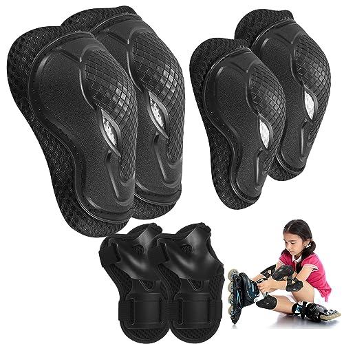 6 in 1, set di protezioni per pattini per bambini, regolabili, con 2 ginocchiere, 2 gomitiere, 2 protezioni per il polso, per il roller, la guida
