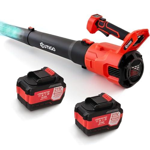 Soffiatore Foglie, Soffiatore Batteria con 2 batterie 4,5 Ah 21V e caricabatterie, 4.5m/s, 3,6 m³/min, Soffiatore a Batteria per la cura del prato, rimozione di foglie/fango/neve/polvere di automobili