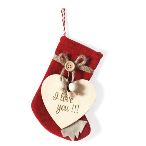Calza di Natale e Befana personalizzata con nome e dedica - per lui, lei e bambini - decorazione per albero - IDEA REGALO PERSONALIZZABILE