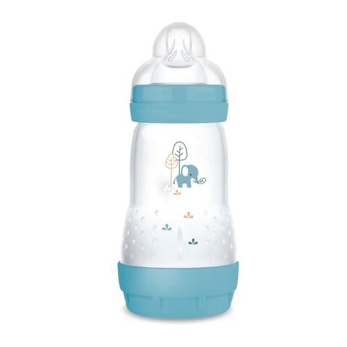 MAM Biberon Easy Start Anticoliche per Bambini di 2-4 Mesi, 260 ml con Tettarella Flusso 2 per 2+ mesi in Silicone SkinSoft, Bio-circolare, Verde