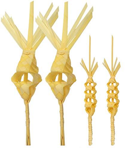 PALME INTRECCIATE/DOMENICA DELLE PALME/PALMA BIANCA/PALME E PALMONI/PASQUA/Pack 2 Palma Alloro + 2 Palma da bavero ojal larga