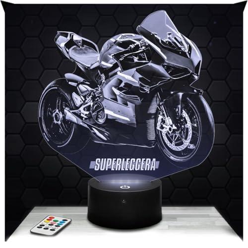 Lampephoto.fr - Lampada 3D Moto V4 Superleggera V Decorazione Motard, Idea Regalo Uomo oggetto Moto V4 Superleggera V Luce Notturna Tattile, Decorazione Camera, Idea Regalo Originale per Natale TOP
