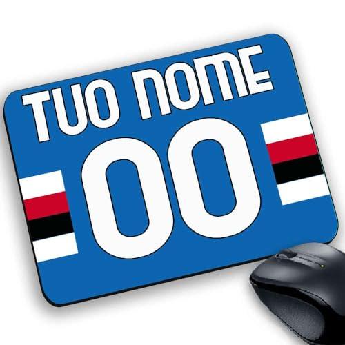 Tappetino per il mouse pad Gadget personalizzabile con nome e numero x tifoso Blucerchiato Stile maglia #forzasamp Serie genova nel cuore adatto a sampdoriano