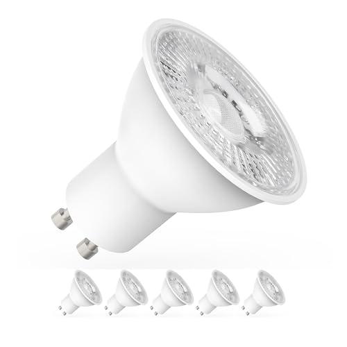 Lampadine LED GU10, 5 pz, 5W equivalente a 50W, attacco GU10, Luce Bianca Fredda 6000K, 450 lumen, lunga durata, basso consumo, non dimmerabili